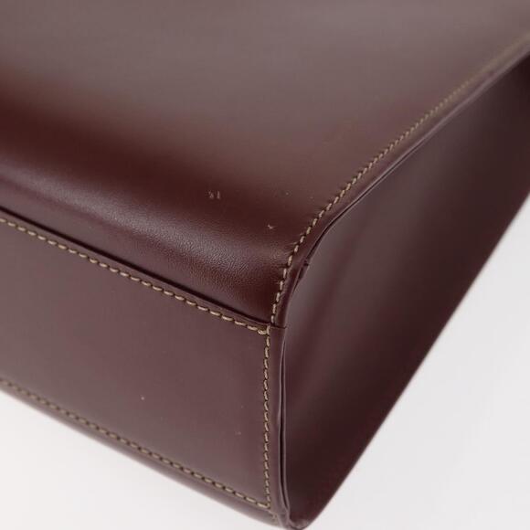 CARTIER Hand Bag Leather Bordeaux Gold Auth 146656 - Picture 16 of 16